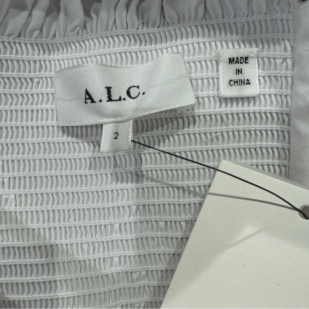 A.L.C. Aubry One Shoulder Midi Dress White Poplin NWT - Picture 9 of 11